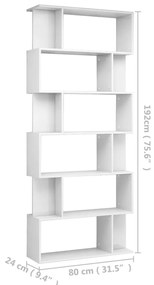 Βιβλιοθήκη/Διαχωριστικό Γυαλιστερό Λευκό 80 x 24 x 192 εκ. - Λευκό