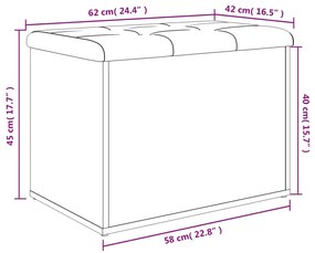 Παγκάκι Αποθήκευσης Καπνιστή Δρυς 62x42x45 εκ. από Επεξ. Ξύλο - Καφέ