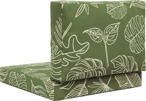 vidaXL Μαξιλάρι Καναπέ Εξωτερικού Χώρου 2 pcs Σχέδιο Φύλλου