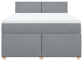 vidaXL Κρεβάτι Boxspring με Στρώμα Αν. Πράσινο 160x200εκ Υφασμάτινο