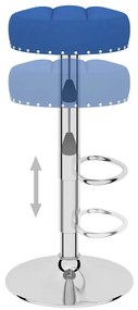 vidaXL Σκαμπό Μπαρ 2 τεμ. Μπλε Υφασμάτινα
