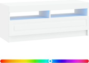 vidaXL Ντουλάπα LED Τηλεόρασης Λευκό Επεξεργασμένο Ξύλο