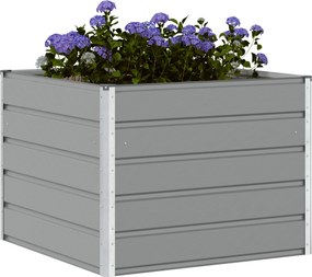 vidaXL Γλάστρα Ανοιχτό γκρι 100 x 100 x 75 εκ Ατσάλι