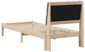 vidaXL Σκελετός Κρεβατιού με Επενδεδυμένο Κεφαλάρι Καφέ 75 x 190 cm