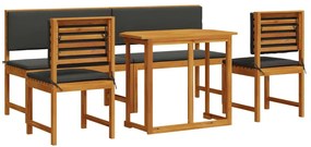 vidaXL Σετ Μπιστρό Κήπου 5 pcs Καφέ Μασίφ ξύλο ακακίας