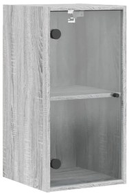 vidaXL Ντουλάπι Τοίχου Sonoma Γκρι 35x37x68,5 εκ. με Γυάλινες Πόρτες