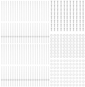 vidaXL Πό posts φράχτη 44 pcs Ασημί 180 εκ. Ατσάλι