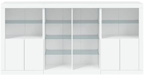 vidaXL Μπουφές με Φώτα LED Λευκός 202 x 37 x 100 εκ.