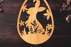 Σετ των 2 Intra απο ξύλο plywood Χρώμα wenge 3mm-4mm πάχος - κοπής με λέιζερ πασχαλινό αυγό Δίασταση 15x15 cm INTRAFABR-51821620