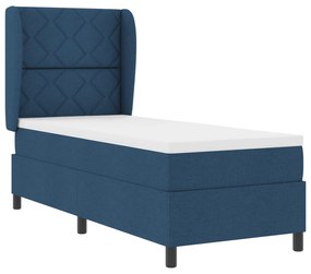 vidaXL Κρεβάτι Box Spring με Στρώμα - Μπλε, 80x200 εκ, Υφασμάτινο