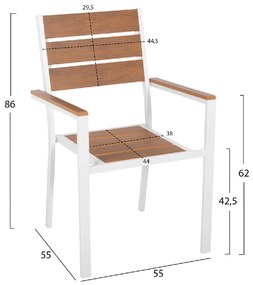 ΠΟΛΥΘΡΟΝΑ ΑΛΟΥΜΙΝΙΟΥ SAGA HM5981.01 ΛΕΥΚΗ-POLYWOOD ΣΕ ΦΥΣΙΚΟ 55x55x86Υεκ.