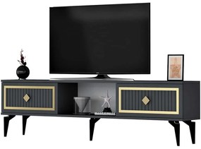 Έπιπλο Τηλεόρασης Nil 475OLV2637 150x29,6x44,6cm Anthracite-Gold