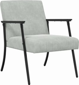 vidaXL Πολυθρόνα Ανοιχτό γκρι 59 x 75 x 78 εκ Βελούδο