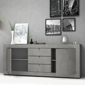 Μπουφές Ocean Megapap χρώμα γκρι σκυροδέματος 210x45x86εκ.