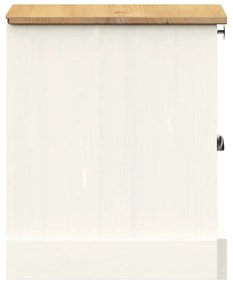 vidaXL Κομοδίνο VIGO Λευκό 42 x 35 x 42 εκ. από Μασίφ Ξύλο Πεύκου
