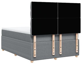 ΚΡΕΒΑΤΙ BOXSPRING ΜΕ ΣΤΡΩΜΑ ΑΝΟΙΧΤΟ ΓΚΡΙ 140X200 ΕΚ. ΥΦΑΣΜΑΤΙΝΟ 3292086