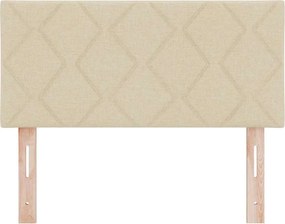 vidaXL LED κεφαλάρι Κρεμ 90 cm ύφασμα