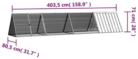 vidaXL Κλουβί Κουνελιών Ανθρακί 403,5x80,5x71 εκ Γαλβανισμένος Χάλυβας