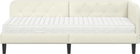 vidaXL Κρεβάτι Γωνίας Κρεμ 80 x 200 cm Βελούδο