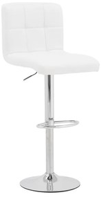 Σκαμπό μπαρ Remina pakoworld πτυσσόμενο λευκό pu-βάση χρωμίου 44x44x112εκ