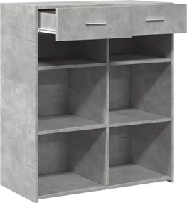 vidaXL Ντουλάπι Γκρι Σκυροδέματος 80x42,5x93 εκ. Επεξεργασμένο Ξύλο