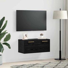 vidaXL Ντουλάπα Τοίχου Μαύρη δρυς 80 x 36.5 x 35 cm Επεξεργασμένο ξύλο