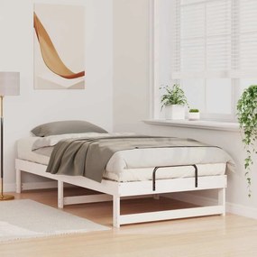 vidaXL Σκελετός Κρεβατιού Λευκό 75 x 190 cm Στερεά ξυλεία πεύκου