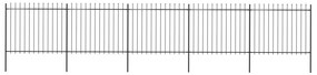 Κάγκελα Περίφραξης με Λόγχες Μαύρα 8,5 x 1,5 μ. από Χάλυβα