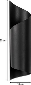 Απλίκα τοίχου Sivani Megapap E27 μεταλλική χρώμα μαύρο Φ10x35εκ.