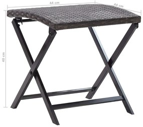 vidaXL Σκαμπό Πτυσσόμενο Καφέ από Συνθετικό Ρατάν