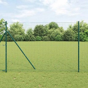 vidaXL Πυλώνες φράχτη 26 τεμ Πράσινο Ø32mm 200cm Γαλβανισμένο ατσάλι
