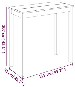 vidaXL Τραπέζι Μπαρ Μαύρο 115 x 55 x 107 εκ. από MDF
