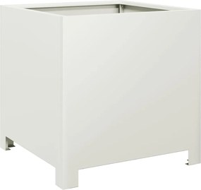 vidaXL Ζαρντινιέρα Λευκή 40 x 40 x 40 εκ. από Ατσάλι
