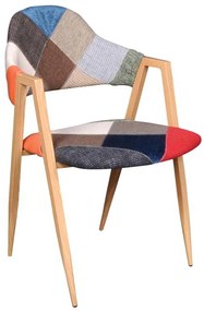 Πολυθρόνα Delta Μεταλλική Φυσικό/Ύφ.Patchwork 50x55x80cm (Σετ 2 ΤΕΜ)