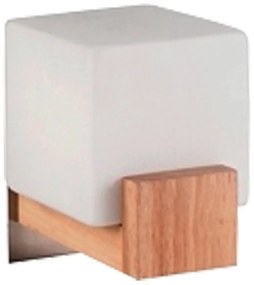 Απλίκα Κύβος Ξύλο Γυαλί Λευκό  16x18xH15cm 1xE14  WLC 2471 ARlight 0303101