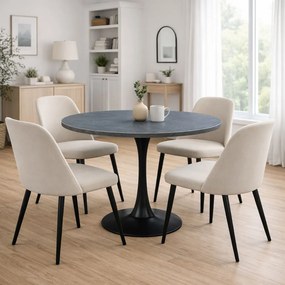 Τραπέζι Κουζίνας (Φ100x74.5) Spitishop Eclipse Stone Grey