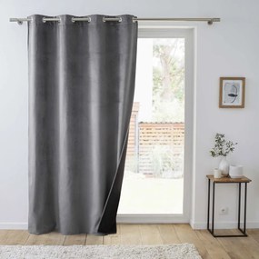 Θερμομονωτική Κουρτίνα Βελουτέ (140x260) Με Τρουκς L-C Polarchic Charcoal Grey 1611929