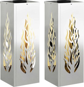 vidaXL Ηλιακό LED Φως Δρόμου 2 pcs Ασημί Γαλβανισμένο Χάλυβα