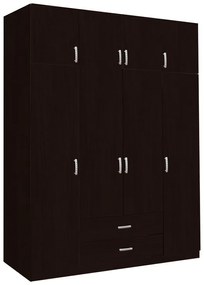 Intrahome Ντουλάπα τετράφυλλη με συρτάρια Royal Intrahome σε wenge απόχρωση 200x58x230εκ | SKU: INTRAPA-472111174
