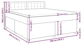 Κρεβάτι Boxspring με Στρώμα Taupe 180x200 εκ. Υφασμάτινο - Μπεζ-Γκρι