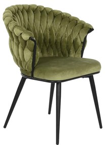 Καρέκλα DKD Home Decor Μαύρο Πράσινο πολυεστέρας Βελούδο Μέταλλο 66 x 60 x 84 cm