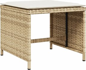 vidaXL Σετ Τραπεζαρίας Κήπου 13 τεμ. Μπεζ Συνθ. Ρατάν με Μαξιλάρια