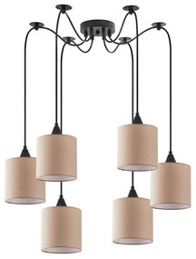Φωτιστικό Οροφής Κρεμαστό Adept 77-9026 50x300cm 6xE27 60W Brown Homelighting Fabric