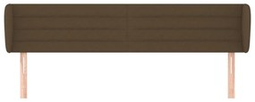 Κεφαλάρι με Πτερύγια Σκούρο Καφέ 163x23x78/88 εκ. Υφασμάτινο - Καφέ