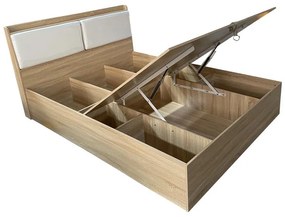 Κρεβάτι Akvare διπλό mdf σε φυσική απόχρωση 150x200εκ 156x215.3x98 εκ.