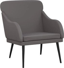vidaXL Πολυθρόνα Γκρι 63 x 76 x 80 εκ. από Συνθετικό Δέρμα