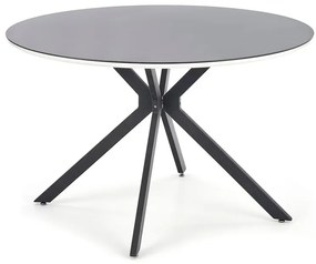 Τραπέζι Houston 753, Μαύρο, Άσπρο, 76cm, Επεξεργασμένο γυαλί, Ινοσανίδες μέσης πυκνότητας, Μέταλλο