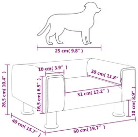 Κρεβάτι Σκύλου Ανοιχτό Γκρι 50 x 40 x 26,5 εκ. Βελούδινο - Γκρι