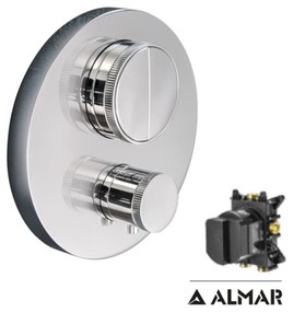 Almar Thermo-Core Push Chrome Θερμοστατικός μίκτης εντοιχισμού 2 εξόδων+κιτ εντοιχισμού E176632-100 E134001