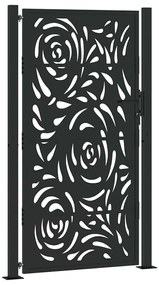 vidaXL Πύλη κήπου Μαύρη 105x180 cm Ατσάλινη φλόγα σχεδιασμού